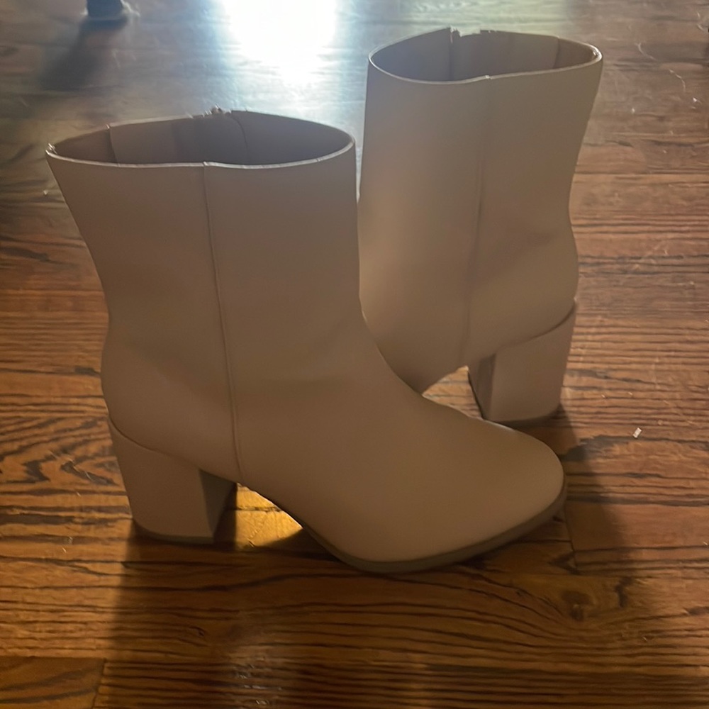 Cream booties like new. Target.